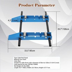 Wire Cable Reel Roller Stand 3307 LBS Commercial Industrial Steel Wire Dispenser