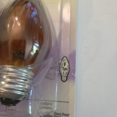 GE 25W Amber Decorative Flame Shape Bulbs Medium Base Lot of 4~ New Old Stock