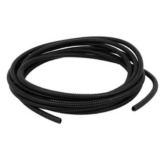 4 M 5×7 mm PVC Flexible Corrugated Conduit Tube for Garden,Office Black