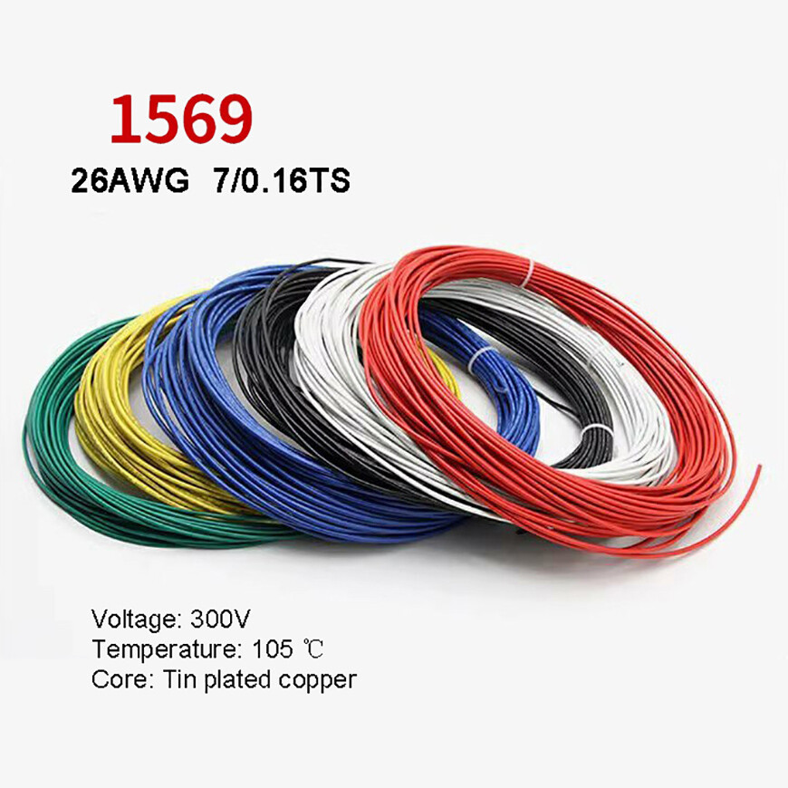 26AWG Stranded Tinned Copper Insulated Cable Wire Flexible Hookup Cable 300V