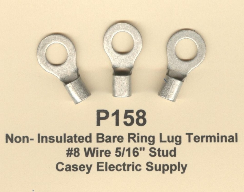 25 Non Insulated Bare RING Lug Terminal Connector #8 Wire Gauge 5/16″ Stud USA