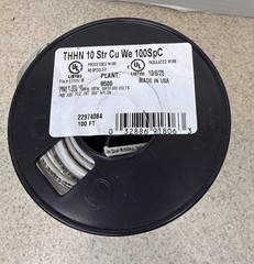 SouthWire THHN 10 AWG 100ft White Stranded CU Building Wire