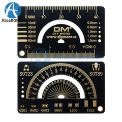 4CM Multifunctional FR4 PCB Ruler Measuring Tool Angle Measure Meter + Keychain