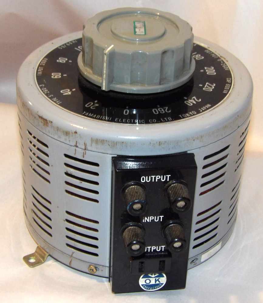 YAMABISHI ELECTRIC VOLT SLIDER/VARIABLE TRANSFORMER/VARIAC! TYPE S-260-3 260V/3A