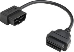 1ft 30cm Right Angle OBD2 OBD-II 16 Pin Male to Female Diagnostic Extension Cabl