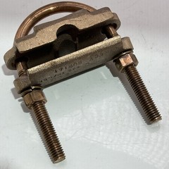 Ilsco GPL-34, 2″ IPS, 2/0 to 250 KCMIL, Bronze/Copper, U-Bolt Ground Clamp , 1pc
