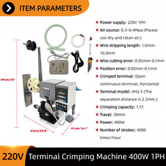 Automatic Terminal Stripping Crimping Machine 220V 1PH Cable Wire Stripper