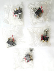 Lot of 5 McGill 0121-0006 Momentary Multi-Pole Toggle Switches DPDT (ON) – ON