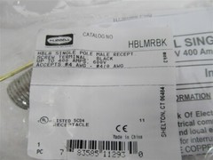 Hubbell HBLMRBK , Heavy Duty Single Pole Male Receptacle , Black