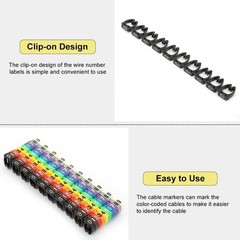 100 PCS Wire Markers – Color-Coded Plastic Number Labels for Easy Identification
