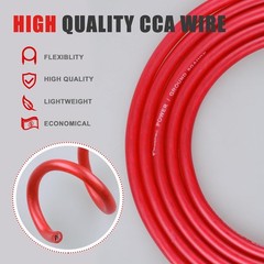10 Gauge Wire, 25 Feet Red Power Ground Cable, Primary 10 Gauge,