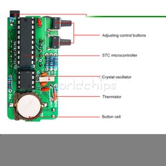 Electronic Clock Kit Set 51 Microcomputer LED Temperature / Time Display DS1302
