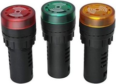 AD16-22SM-RGY110V 22mm Buzzer 110V 120V LED Indicator Light Flash Alarm Beep