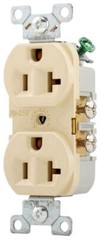 Arrow Hart CR20V, 125 VAC, 20 A, 5-20R, Ivory, Duplex Receptacle, 1 pc
