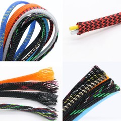 PET Nylon Expandable Braided Tube Sleeve Sheath Dense for Cable Wire Dia.40-50mm