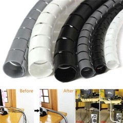 2m 10/22mm Cable Spiral Wrap Tidy Cord Wire Banding Storage Organizer Tool Black