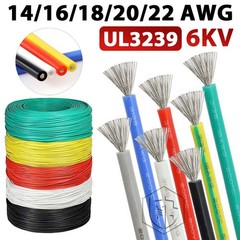 UL3239 Silicone Rubber Wire Cable Gauge 14/16/18/20/22 AWG Tinned Copper Wire