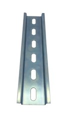 Shopcorp Slotted Steel Zinc Plated DIN Rail, 35mm x 6in – 2 Pieces with 4 Screws
