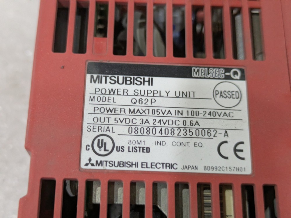 MITSUBISHI Q62P 105VA IN 100-240VAC 5VDC 3A 24VDC 0.6A