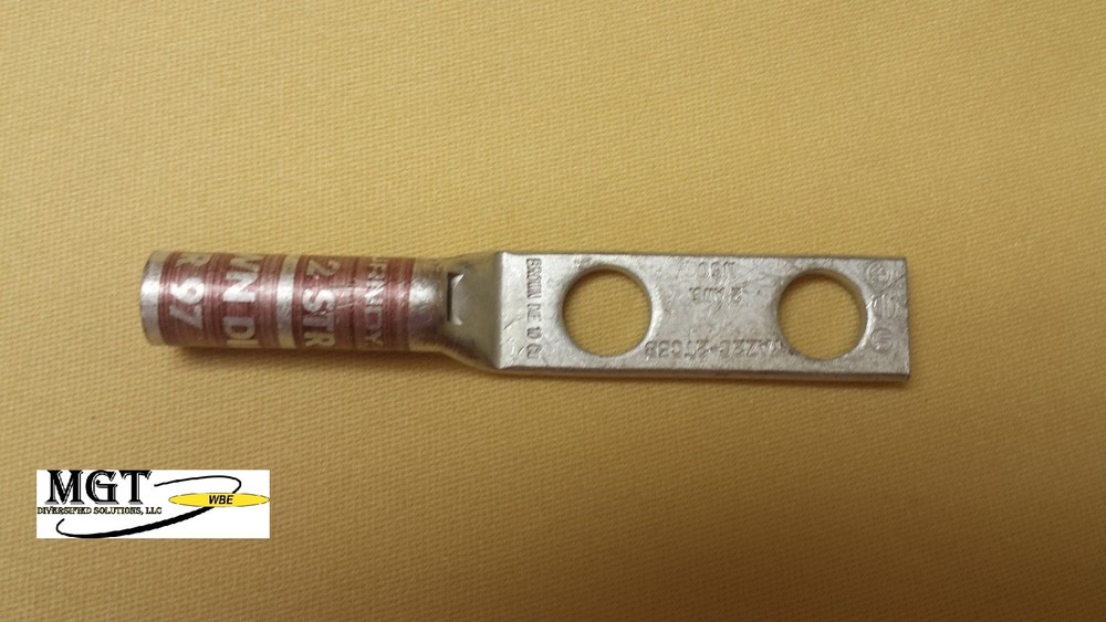BURNDY / YAZ2C2TC38 / 2AWG / 2 HOLE / 3/8 STUD / 1″ CENTER