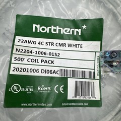 Northern N2204-1016-0152 22-4C Solid BC PVC Unshielded CMR 500ft Wire