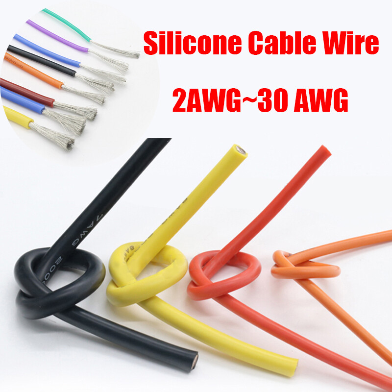 1/5M Flexible Soft Tinned OFC Copper Silicone Wire RC Cable ROHS UL 2AWG – 30AWG