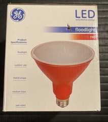 LED Floodlight, 100 Lumens, Medium Base, PAR38, Red, 6 Watt – 93100880