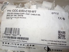 6 mixed bags Siemon CCC-0.63-C10-OR Color Coded Cuff, Bag of 100, Orange