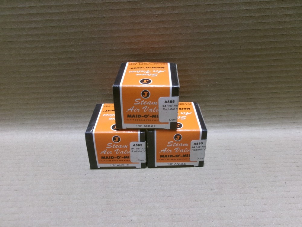 New Maid-O-Mist A885 Lot of 3 #4 1/8″ Angle Radiator Vent Valve AK