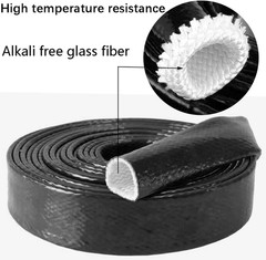 5 Feet Length Heat Shielded Fire Thermo Armor Fire Sleeve 1″Id,Silicone Coated F