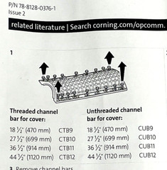 (Qty 6) Corning Repl Channel Bars for Fiber Closures, 5x Threaded, 1x Unthreaded
