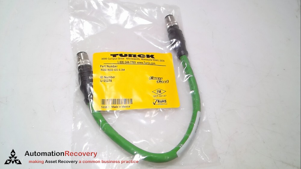 TURCK RSSD RSSD 421-0.3M, EUROFAST DOUBLE-ENDED CORDSET, U-55278, NEW #284537