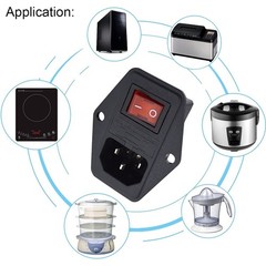 5 PCS Inlet Module Plug, Rocker Switch Power Socket IEC320 C14 5A Fuse Switch…
