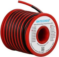 16 Gauge Silicone Wire Spool Red 25ft and Black 25ft 2 Separate Wires Flexible 1