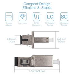 4Pcs LC SC Adapter Female to Female Fiber Optic Connector Single Mode UPC