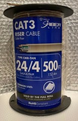 500-Feet Southwire Saber Linx 24/4 CAT3 Riser Cable – Type CMR-TAN – NEW