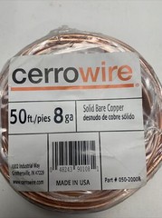 50-Feet 8 Gauge Bare Solid Copper Wire (D3) 050-2000B