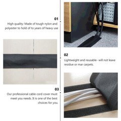 3 Meter Carpet Sleeves Nylon Polyester Travel Floor Cord Covers for Wires Hook