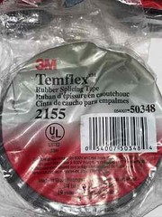 2 Rolls 3M Temflex Rubber Splicing Tape # 2155 Max 600V 3/4″ x 22″, Black 50348