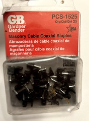 GB Gardner Bender PCS-1525 Masonry Cable Coaxial Staples – 22Pcs – New
