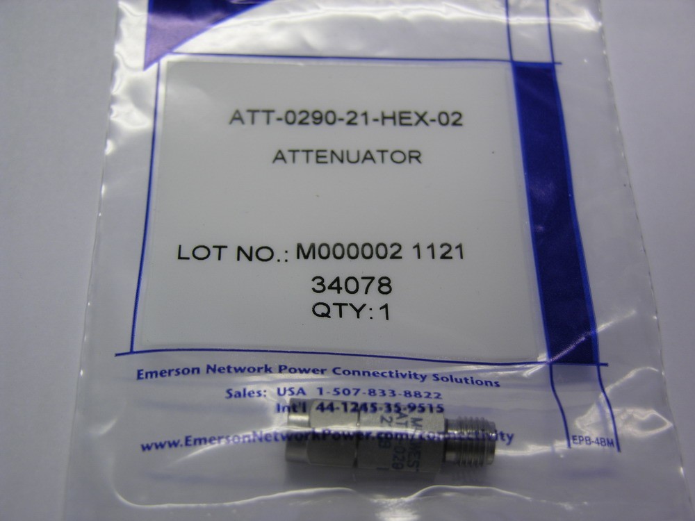 Midwest Microwave ATT-0290-21-HEX-02 M/FM 21db 18GHz 2W SMA Minipad Attenuator