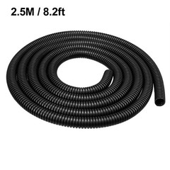 2.5 M 8.5 x 11.5 mm PP Flexible Corrugated Conduit Tube for Garden,Office Black