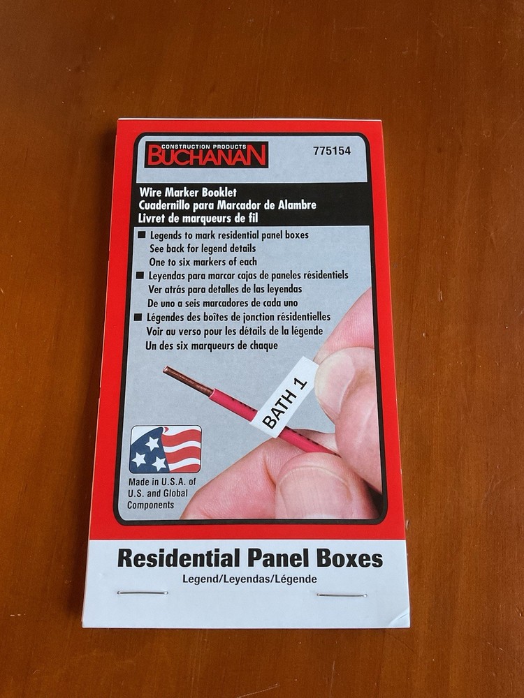 IDEAL Buchanan Wire Marker Booklet 775154 – Household Electrical Panel Labels
