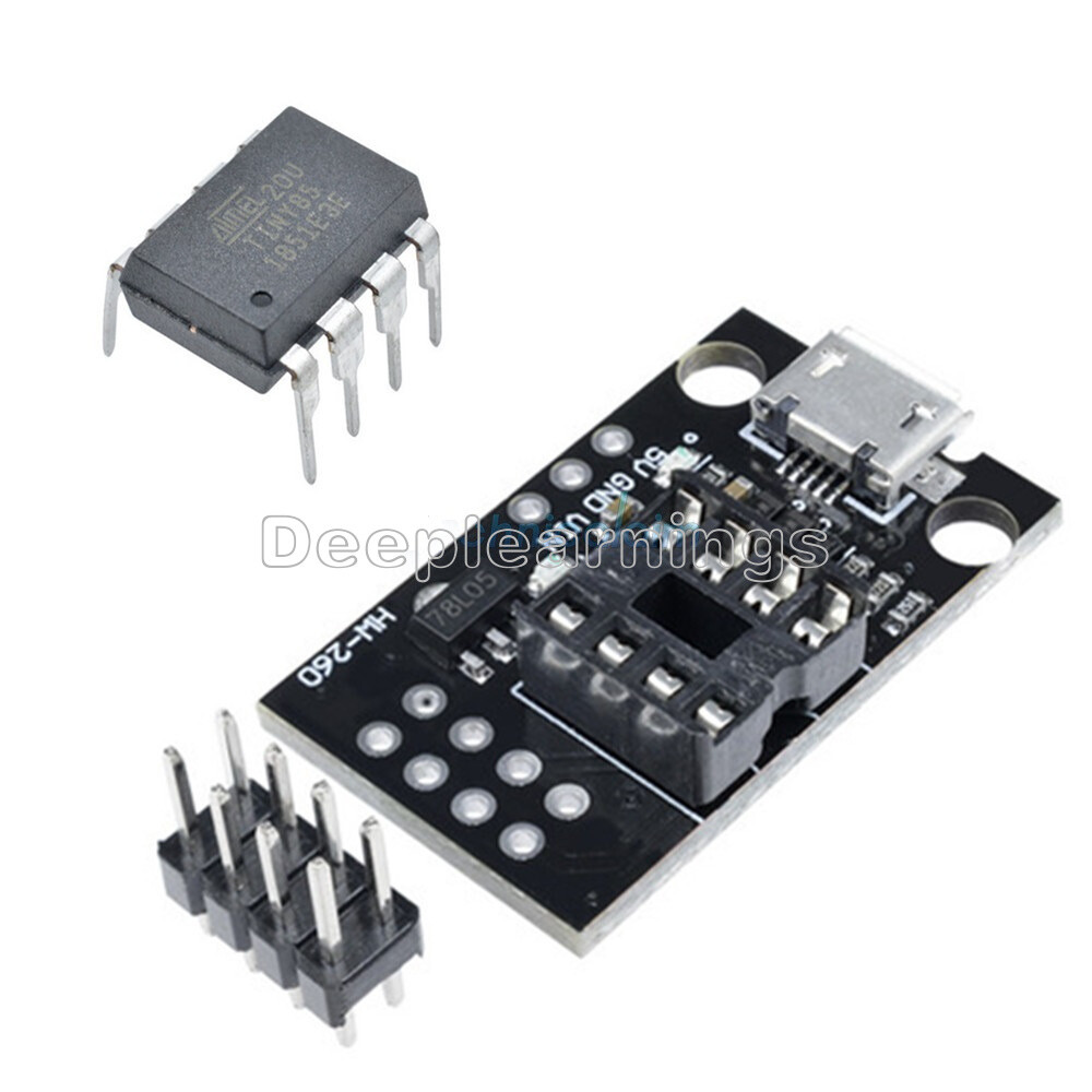 Development Programmer Board Micro USB for ATtiny + DIP-8 Tiny85-20PU CHIP IC