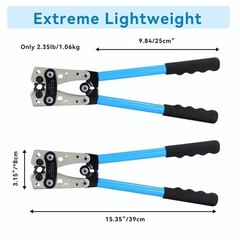 Battery Cable Lug Crimping Tool 10-1 AWG W 60PC Copper Ring Terminal Heavy Duty