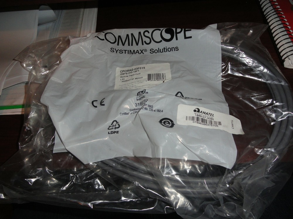 COMMSCOPE CPC6642-03F015 15FT. CAT5E MODULAR PATCH CORD GREY FREE 1ST SAME DAY S