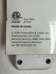 2x NEW Prime PB802013 White 6-Outlet Surge Protector 400 Joules, 1.5′ Power Cord
