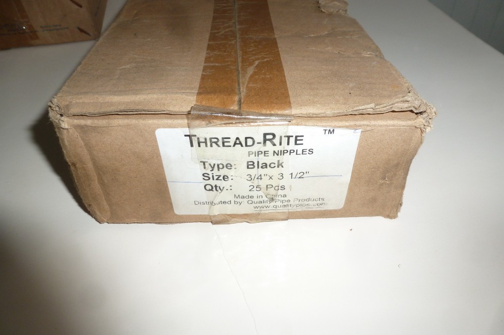 LOT OF 25 NEW THREAD-RITE 3/4″ Black PIPE NIPPLES 3 1/2″ LENGTH