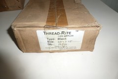 LOT OF 25 NEW THREAD-RITE 3/4″ Black PIPE NIPPLES 3 1/2″ LENGTH