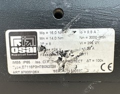 OSAI Servo Motor B7116P3H7B052029 97800126X 16.0Nm 296V 3000RPM 9.8A – NEW 🇺🇸